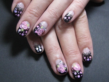 ブラック＆ピンクのドット