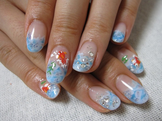 風流なきんぎょネイル 北浦和ネイルサロンwicket Nail Wicket Nail のネイル ネイルクルー