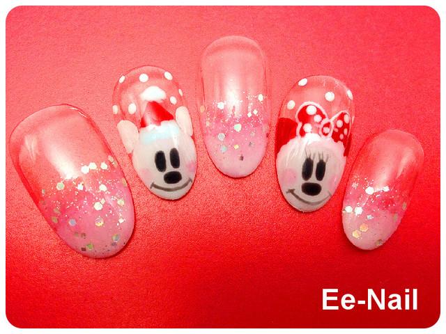 雪だるまミッキー ミニー クリスマスネイル Ee Nail 池袋ネイルサロン Ee Nail イイ ネイル のネイル ネイルクルー