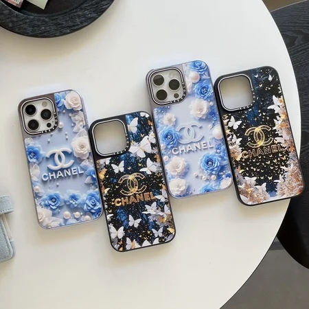 シャネル ブルー&ホワイトカメリアiPhone17/17Pro