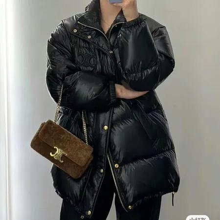Celine セリーヌ 軽量ナイロン ダウンジャケット ミドル丈