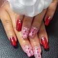 お花×赤ラメNAIL♪