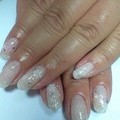 ホワイトグラデに雪の結晶