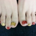 ゴールド×レッド　ＦｏｏｔＮａｉｌ