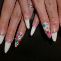 フレンチ×お花　Nail