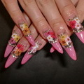 ピンクフレンチ＆フラワー　Ｎａｉｌ