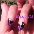 黒フレンチと紫ホロ