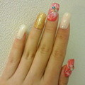 マーブル×ラメのランダムnail