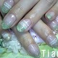ラメグラデーション＆レース