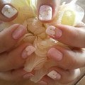 ホワイトふんわりネイル☆