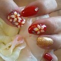 お花ネイル☆レッド☆
