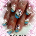 ☆ツートン金ラメ☆ブルーオパール