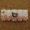 ピンクフレンチ黒ドット　クマちゃん