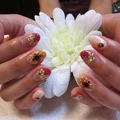 赤ベージュネイル