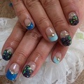 ブルー系フレンチ×アート