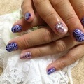 パープル×つた模様