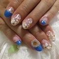 ブルー×お花フレンチ