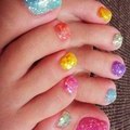 夏のカラフルラメフット