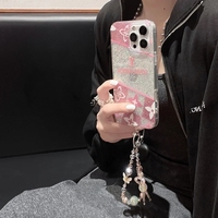 ルイヴィトン プラチナシルバーラメ×ピンクチェック ブレスレット